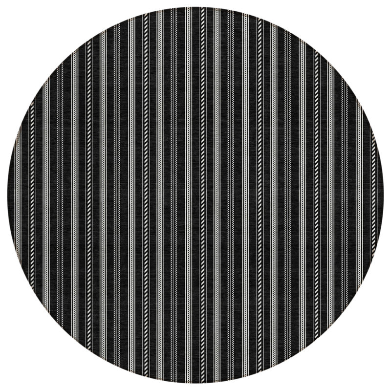 Tapis noir rond 8 po