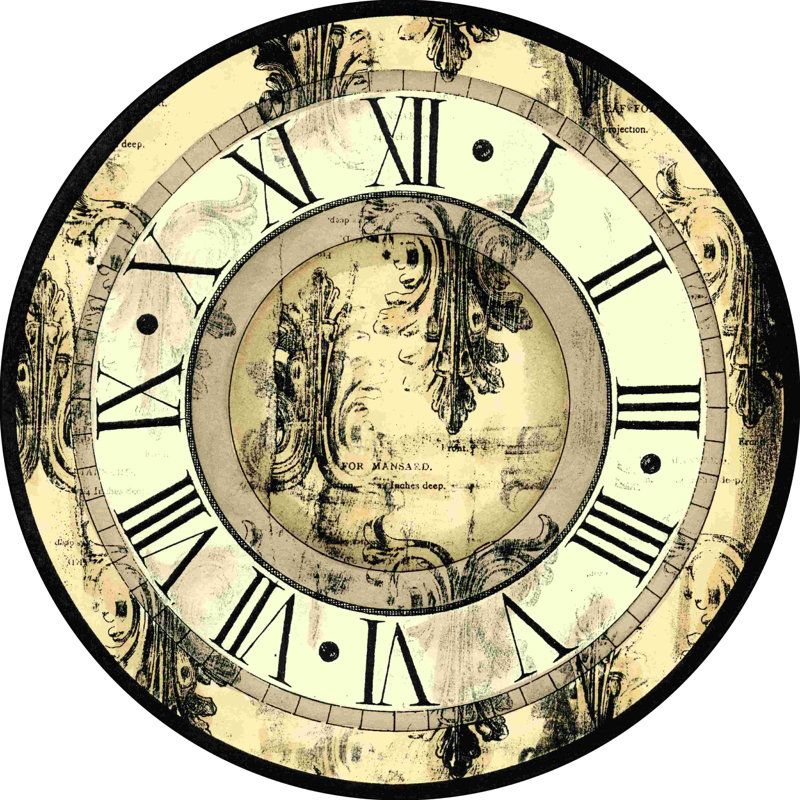 Petite horloge élégante vieillie (P), H 30 po x l 30 po x P 1,25 po