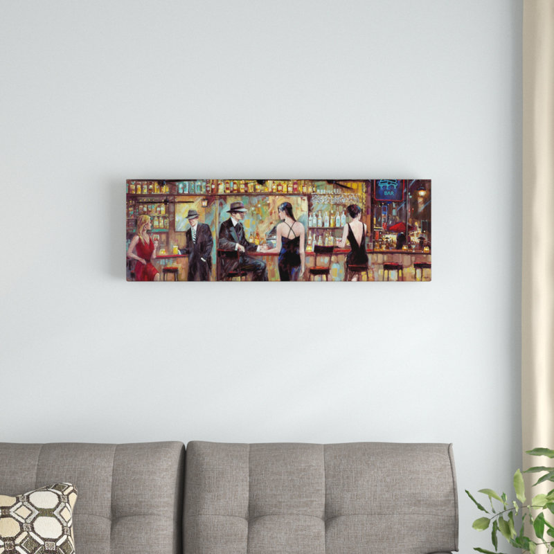 «Happy Hour» par Ruane Manning, reproduction sur toile tendue, H 24 po x l 72 po x P 1,5 po, Toile tendue
