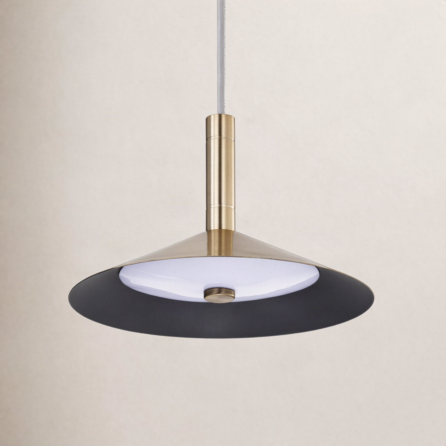 Vicente Dimmable LED Single Light Pendant, 151" H x 9.88" W x 9.88" D, Burnished Brass