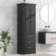 Grande armoire de rangement avec trois tiroirs pour salle de bain / bureau, noir (ancien SKU: WF299282AAB)