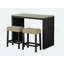 Ensemble de table de salle à manger à deux tons avec 2 tabourets et coussins de siège capitonnés-952847572