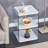 3 Levels Nightstand, Side Table, Bedside Table With Tempered Glass Leg, Accent Table-334546493