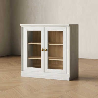 Modular Storage Display Cabinet with Doors  (Set of 1), White