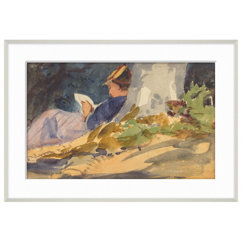 Au repos - Peinture sur papier encadrée