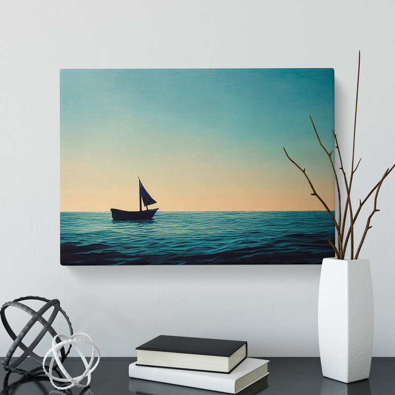 Solo Sailing Boat Vol.3 - Wrapped Canvas, 40cm H x 60cm W x 3cm D