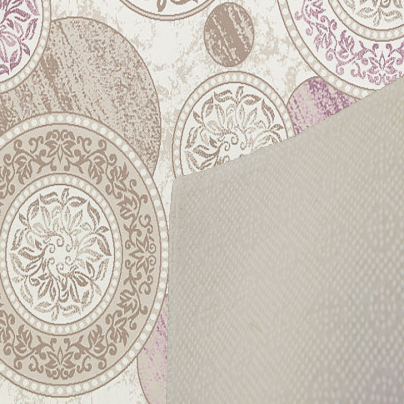 Tapis mauve / doré en polyester à pois Suellen, Rectangle 4 pi 7 po x 7 pi 3 po