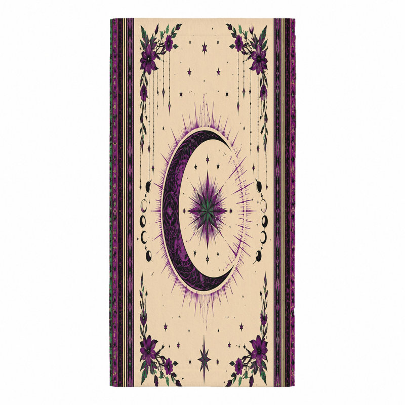 1 serviette de plage mystique lune céleste et étoile, motif floral bohémien, grande microfibre pour piscine, voyage, unisexe