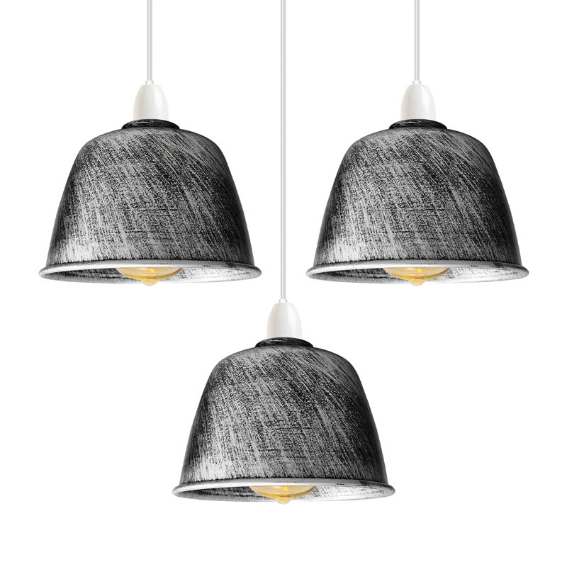 13.5cm H Metal Drum Lamp Shade ( Screw On ), Brushed Silver