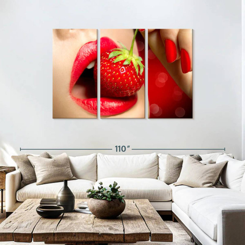 Yarlin Strawberry Lips, 48" H x 74" W