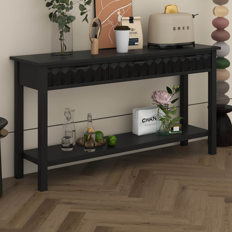 Console rétro Vintage Honeycomb Charm, Noir