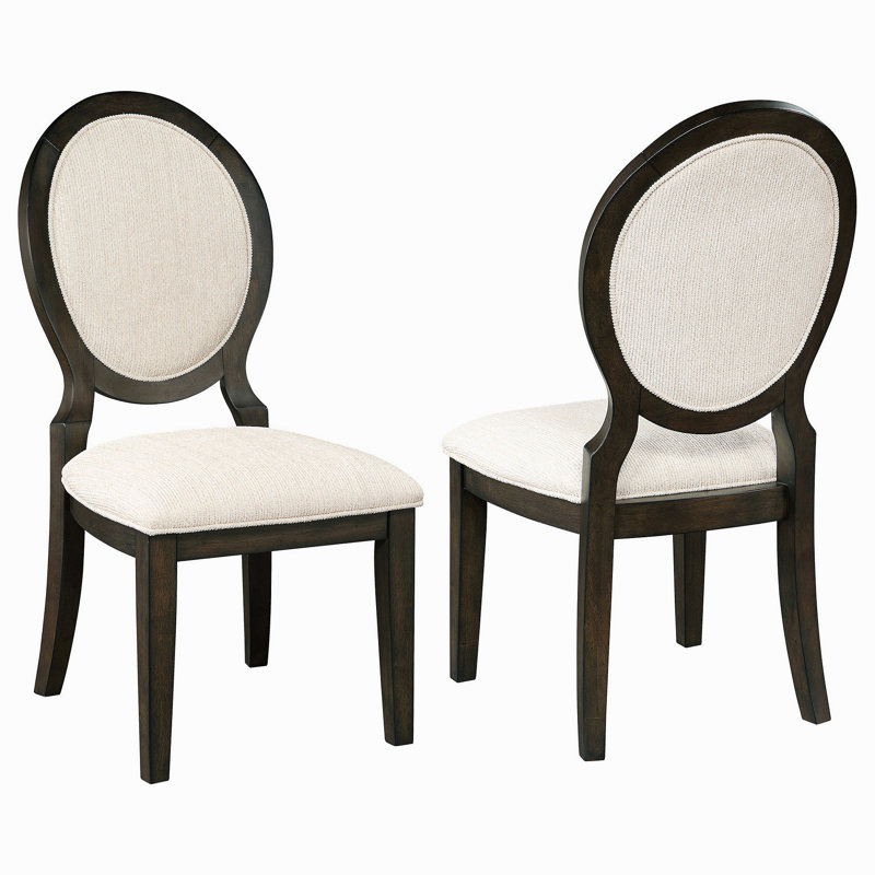 Chaise d'appoint à dossier ovale foncé Fulton (ensemble de 2)