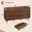 Commode de chambre à coucher avec 9 tiroirs au fini noyer, commode haute et commode, P 15,8 po x l 55 po x H 30,7 po-1818690178