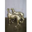 Paire de statues en bronze à motif de lévriers, finition plaquée argent, collection Nifao 48 po x 12 po x H 40 po
