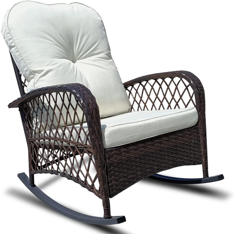 Chaise berçante d'extérieur en osier Roschelle, Brun