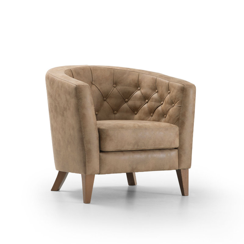 Fauteuil capitonné en nubuck de l 31,5 po Larnakas