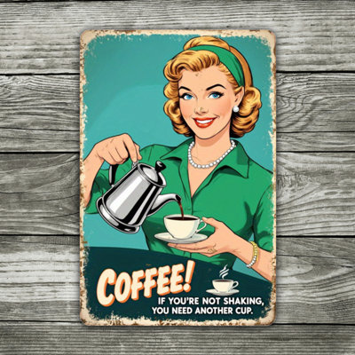 Vintage Aluminum Metal Sign 12"x8", Rustic Tin Wall Art, Weatherproof Decorative Plaque, Farmhouse Kitchen Bar Indoor Outdoor Wall Decor
