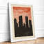 Urban Sunset Skyline Modern - Framed Print-568384262-568384265