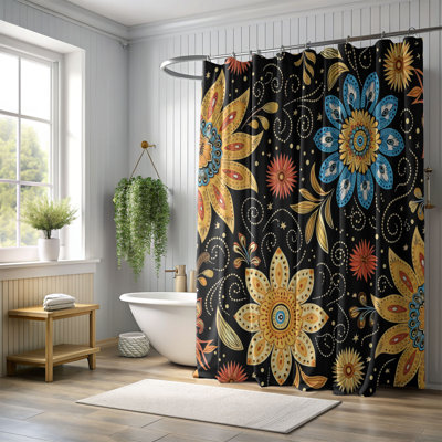 Batik Petals - Rideau de douche Premium