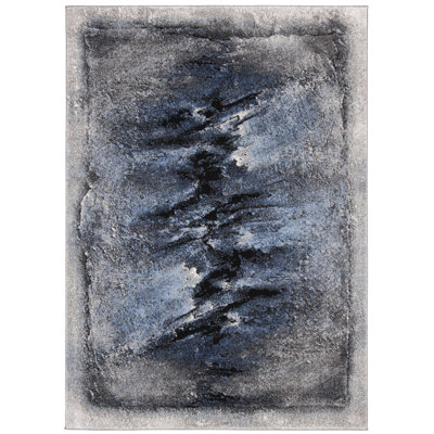 Tapis bleu / gris anthracite Dontae