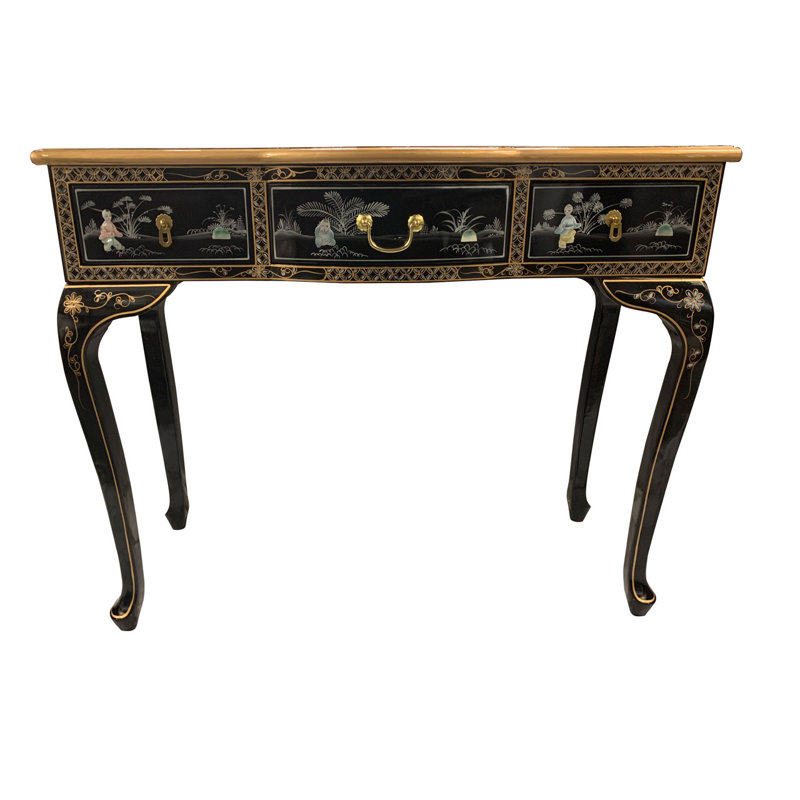  Bureau à trois tiroirs en nacre noire