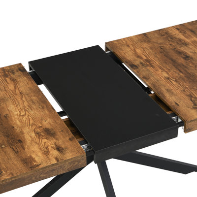 Industrial X-Leg Extendable Dining Table