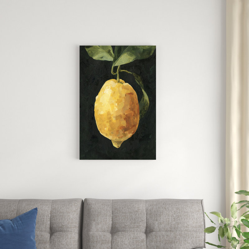 «Dark Lemon I» par Emma Caroline, reproduction d'art sur bois, H 30 po x l 20 po, Non, Wrapped Canvas