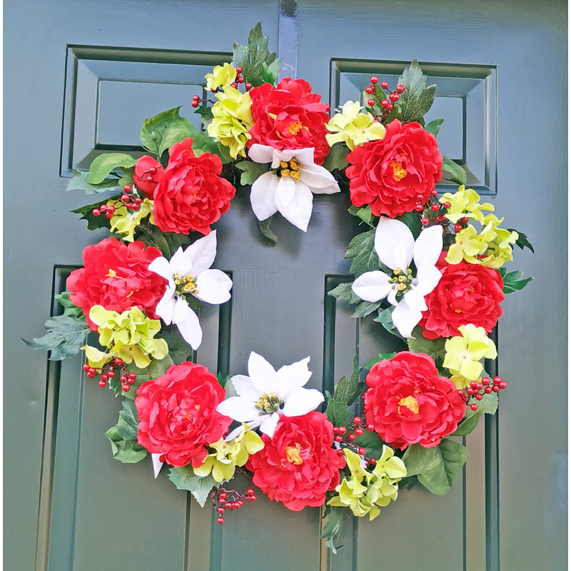 Handcrafted Faux Polyester 24'' Wreath