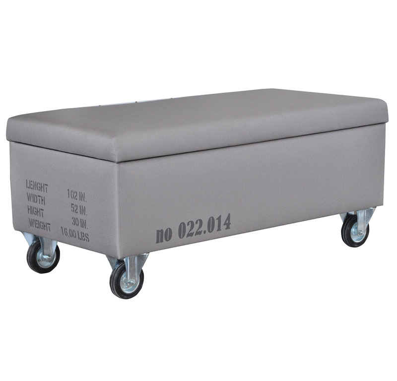 Loft Polyester Blend Upholstered Storage Bench, Grey