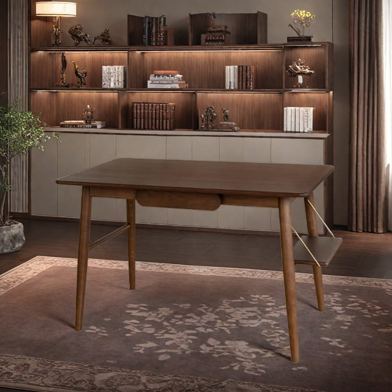 Bureau créatif et durable en bois massif, H 29,92 po x l 47,24 po x P 25,59 po, Marron foncé