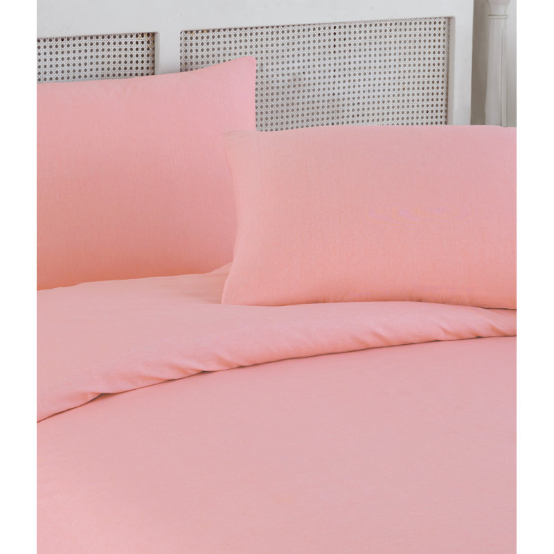 Solid Colour 4 Pieces Bed Sheet Set, Queen, Pink