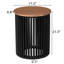 Table d'appoint en bois massif ACACIA, couleur naturelle et noire