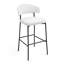 Ensemble de 2 tabourets de bar rembourrés en tissu avec pieds en fer noir Jemison Boucle-57187993