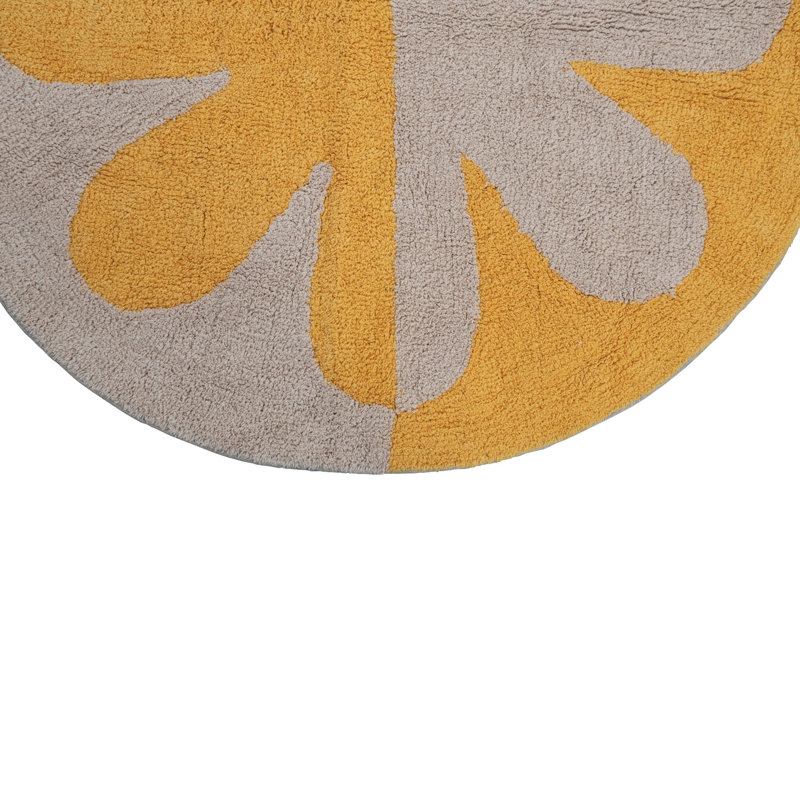 Tapis en coton 2 tons avec fleur Creative Co-Op