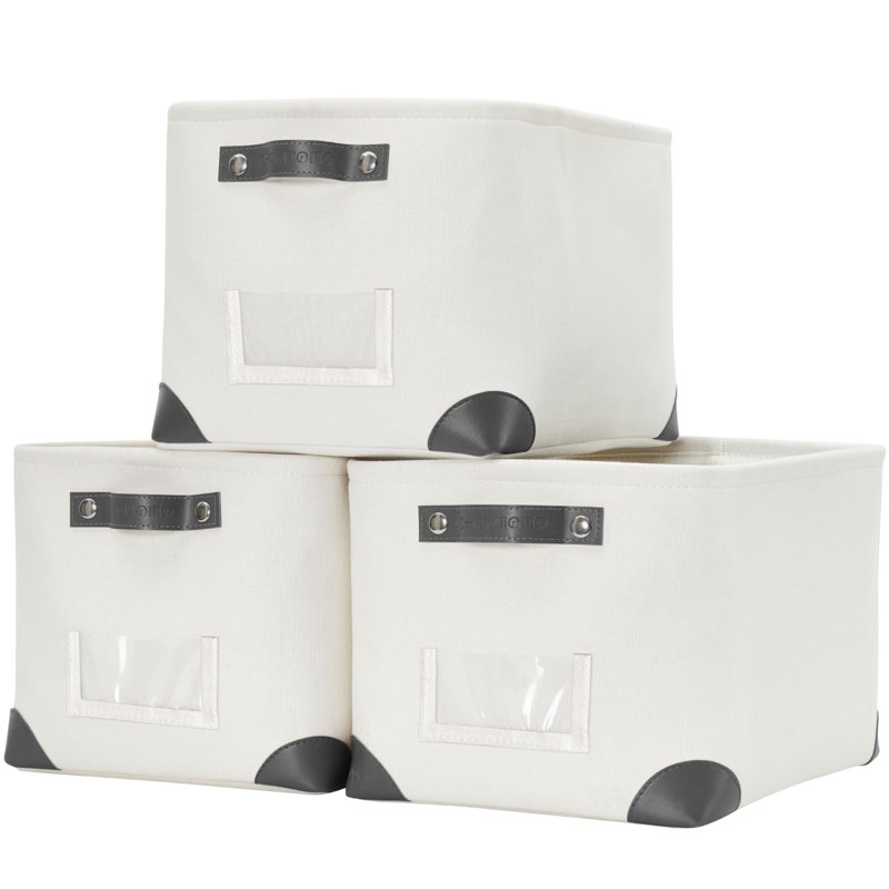 Ensemble de bacs en tissu robuste, H 10 po x l 12,5 po x P 15,8 po, Gris