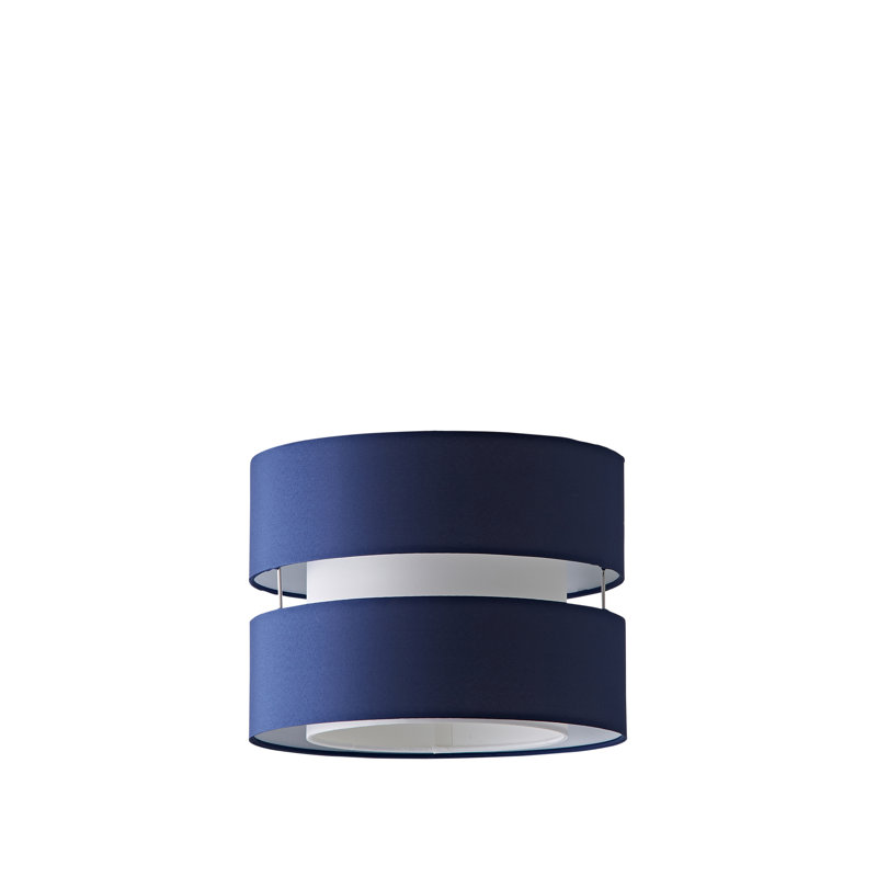 Blended Fabric Drum Pendant Shade, Navy, 19cm H x 26cm W x 26cm D