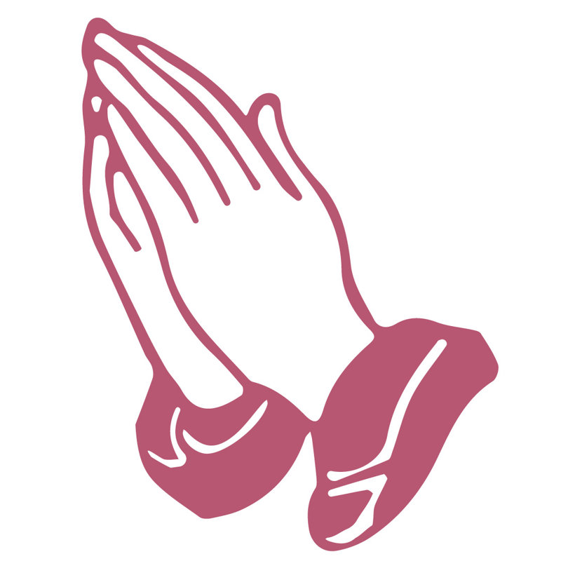 Décalcomanie murale prayer mains, Rouge à lèvres, H 24 po x l 19 po x P 0,01 po