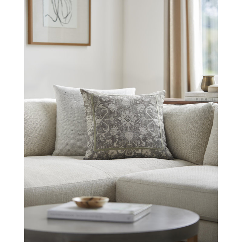 Housse de coussin décoratif damassé Dyess, 18 po x 18 po, Housse de coussin seulement - sans insert