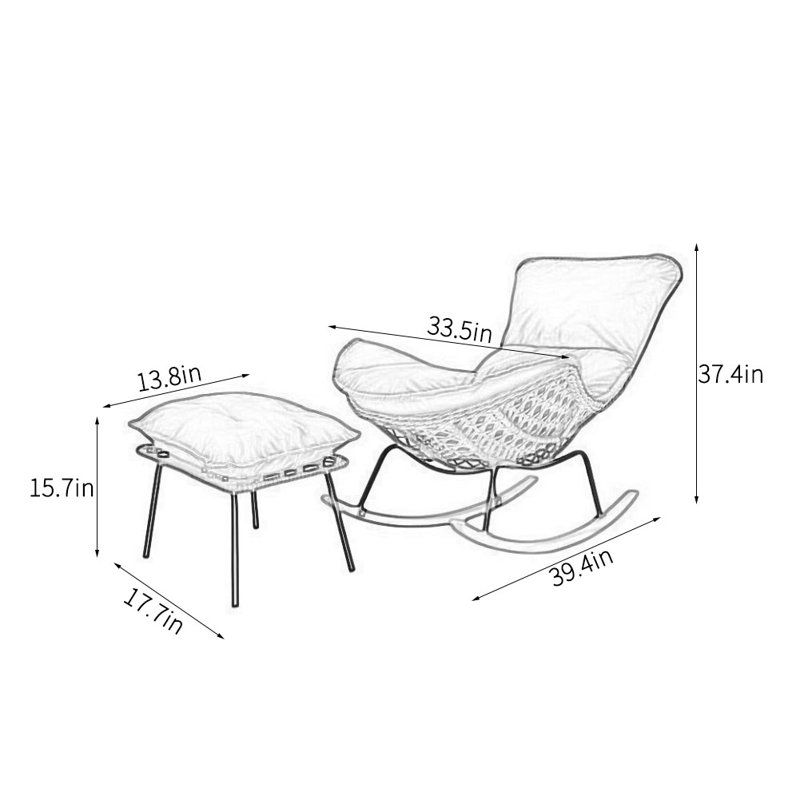 Chaise berçante Casual Light Luxury Home, Rouge