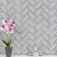 Carreau de mosaïque murale en verre lustré Herringbone 11 po x 14 po-36931020
