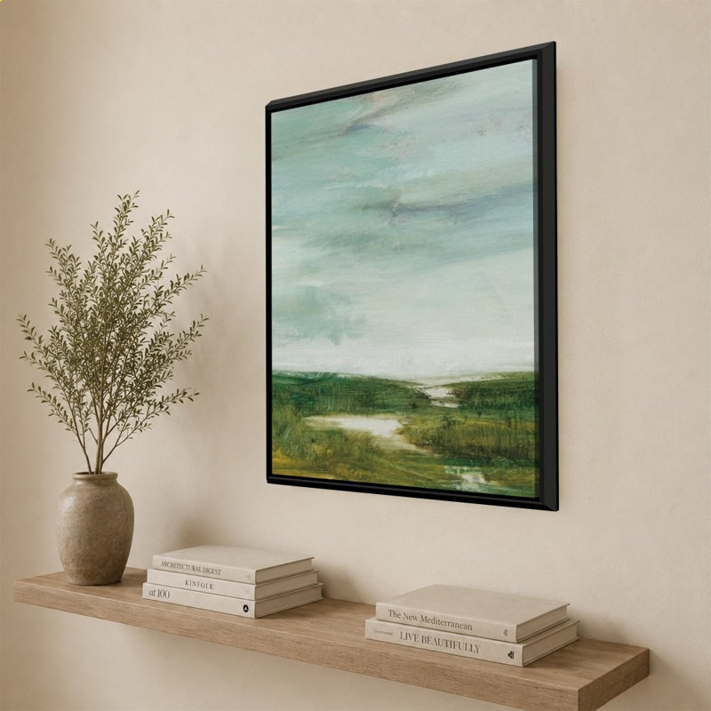 «The Path of Water» par Julia Purinton - Impression sur toile, 44" H x 34" W, Black