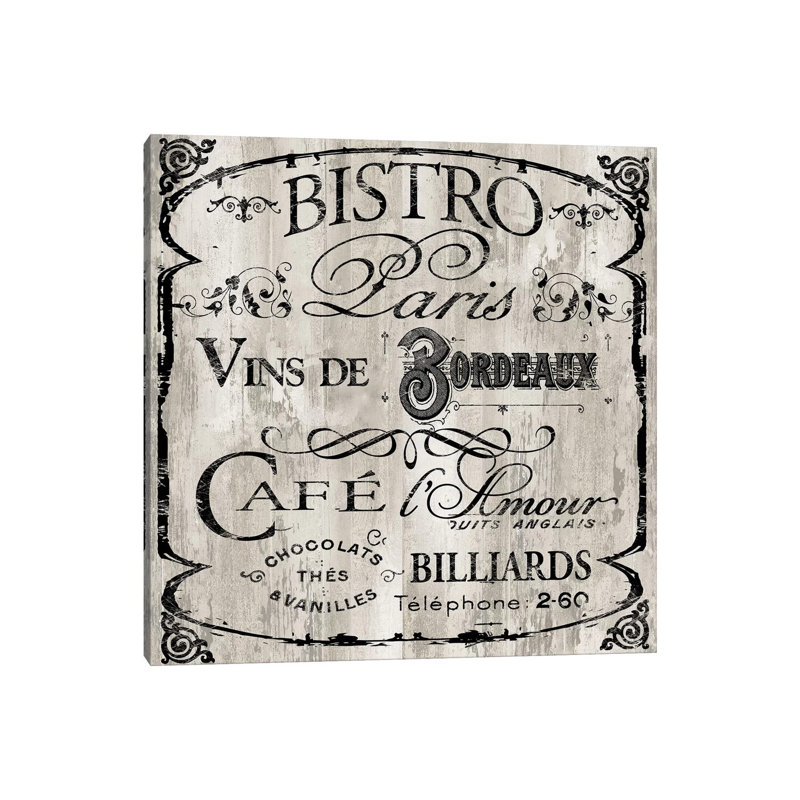 Paris Bistro III by Color Bakery - Wrapped Canvas Print, 93.98cm H x 93.98cm W