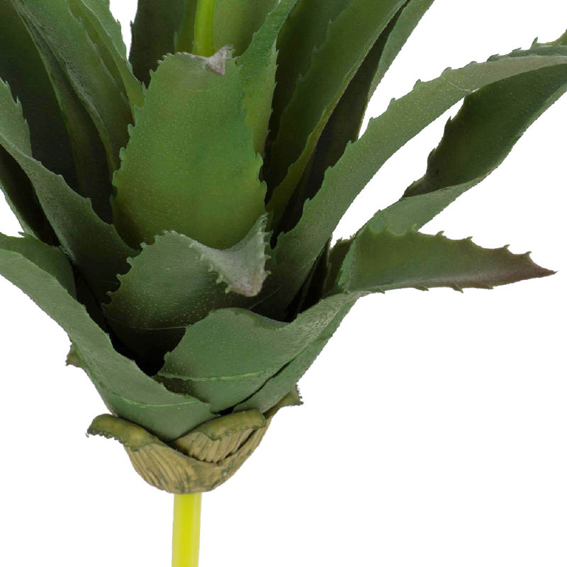 Set of 6 Green Faux Aloe Tabletop Topiary Stems