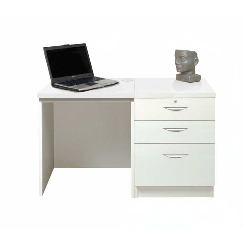 Walshaw Solid Wood Base Writing Desk, White