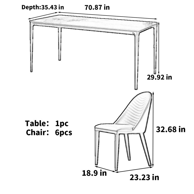Quintonia, H 29,92 po x L 70,87 po x l 35,43 po