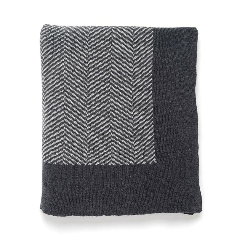 Herringbone Knitted Throw Blanket