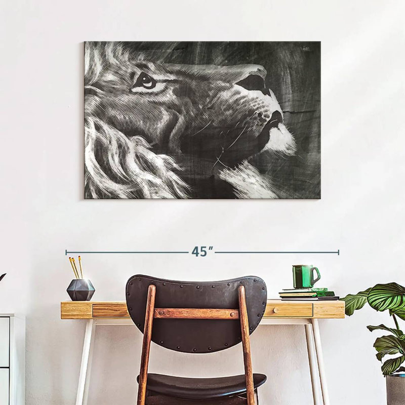 Brampt Chalk Lion, 26" H x 39" W