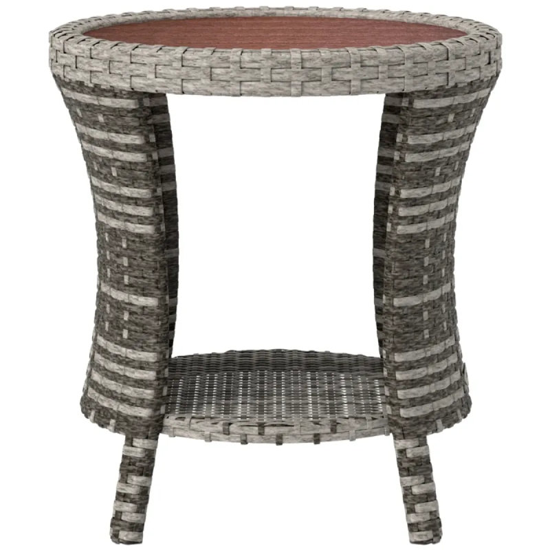 Table d'appoint, table basse d'extérieur en osier
