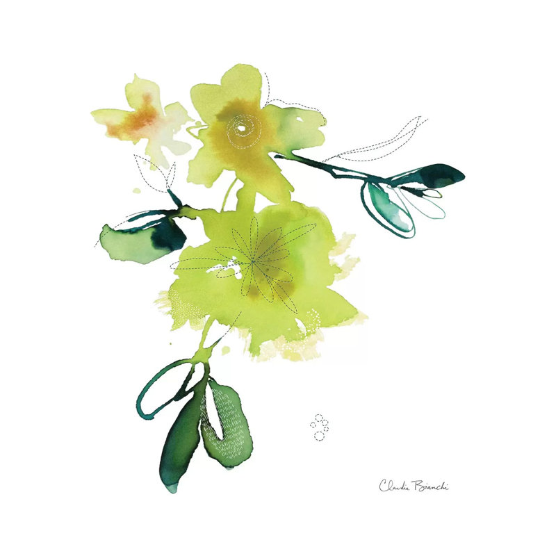 Yellow Botanical 1 Piece Wrapped Canvas Painting, 30.48 cm H x 30.48 cm W