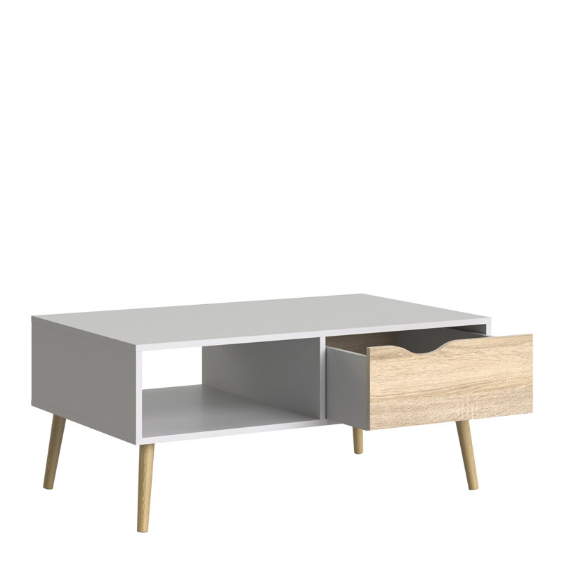 Brennan Four Leg Coffee Table, Grey/Oak